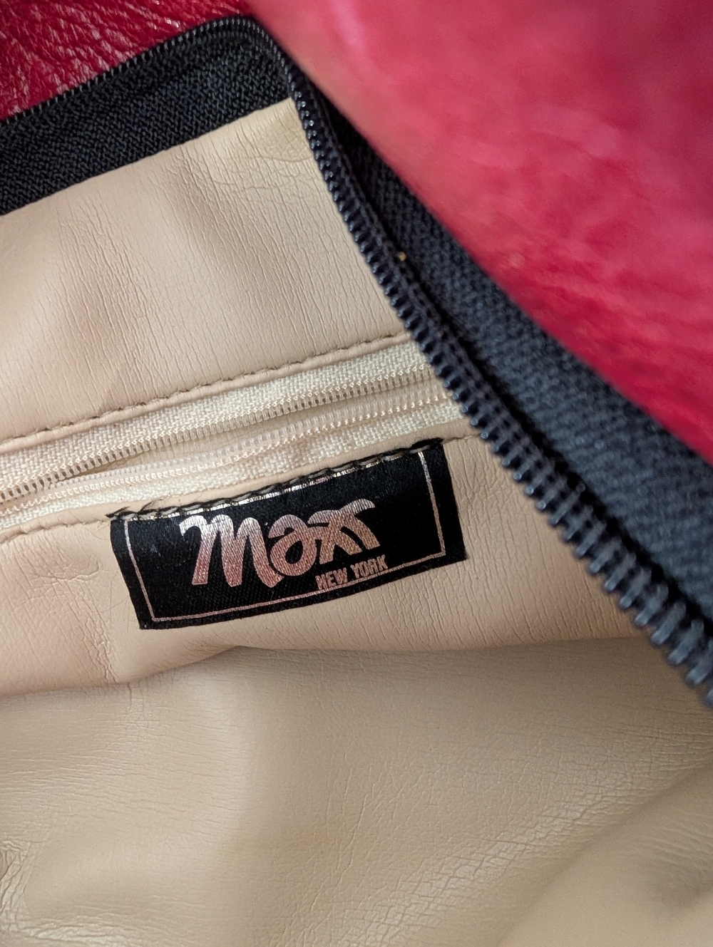 Bag Maxx Of New York Bag Leather Two-Tone Crossbody in Mustard and Dark Teal - Picture 4 of 4